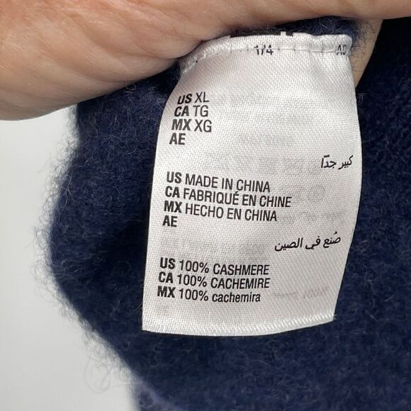 Club Room Luxury Cashmere Blue Quarter Zip Pullover Sweater XL - Picture 5 of 6